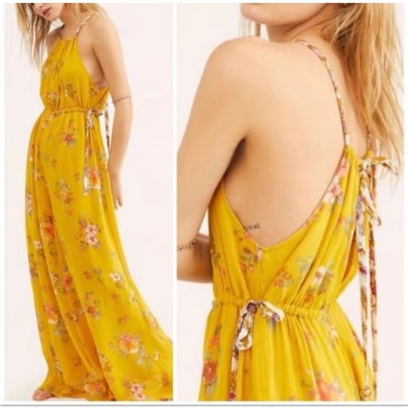 Free People Pants - Free people Georgia gold jumpsuit